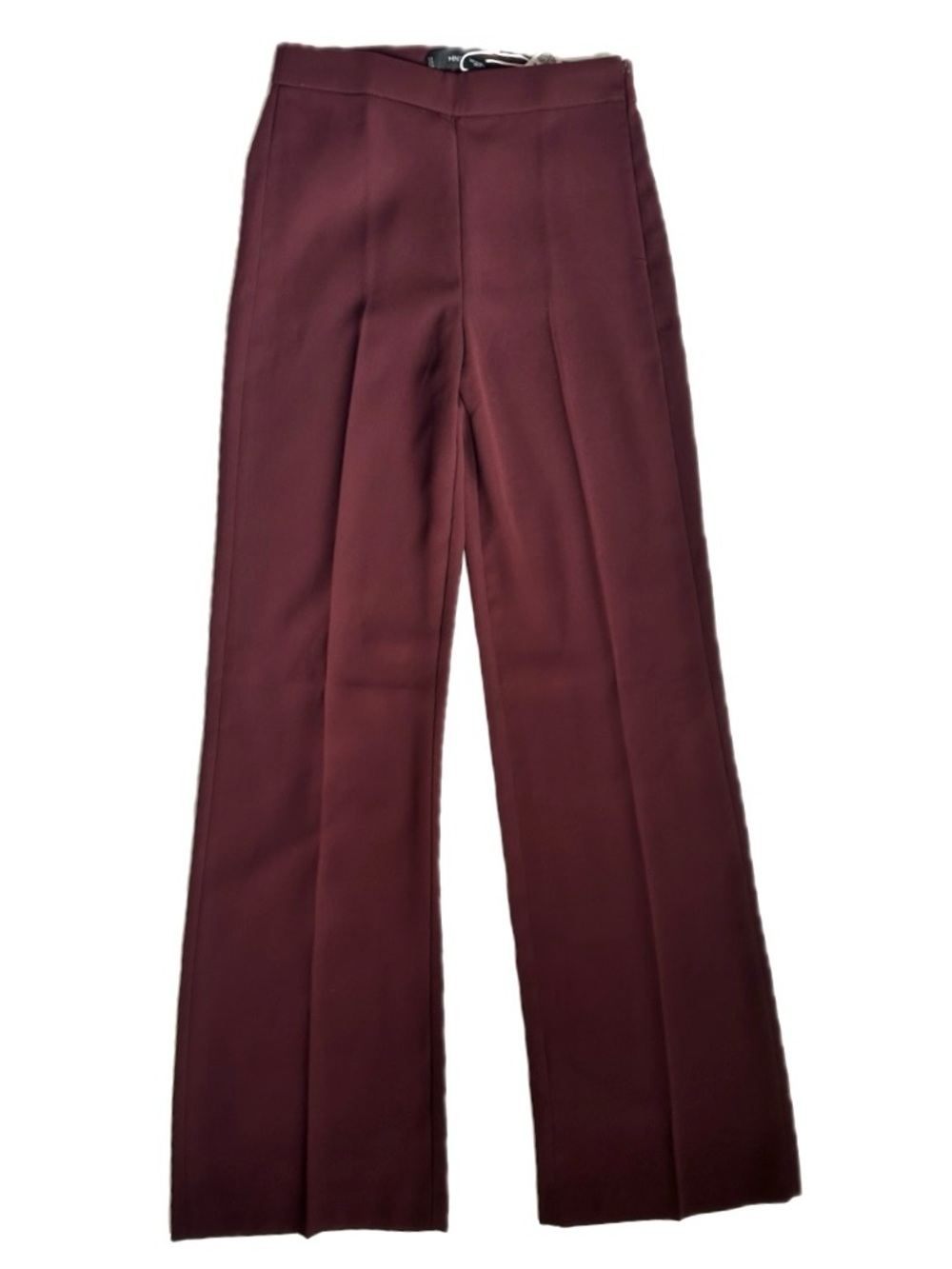 Mango Burgundy Straight Suit Trousers